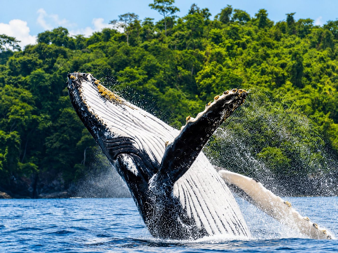 Ballena jorobada saltando en el Pacífico panameño
